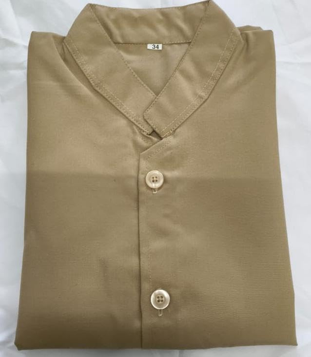 Girls School Uniform Coat | Sleeveless Nehru Jacket for Kids | Solid Beige School Waistcoat with Mandarin Collar 1