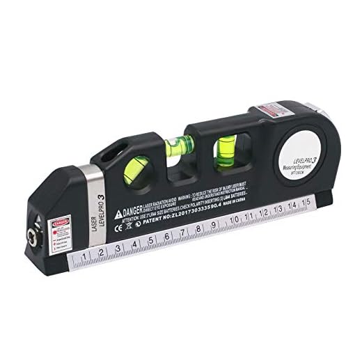 RUIZHI Niveau Laser, Outil Multifonction Mètre Ruban, 2.5 m Niveau Standard avec Laser et Règle Niveaux à Bulle