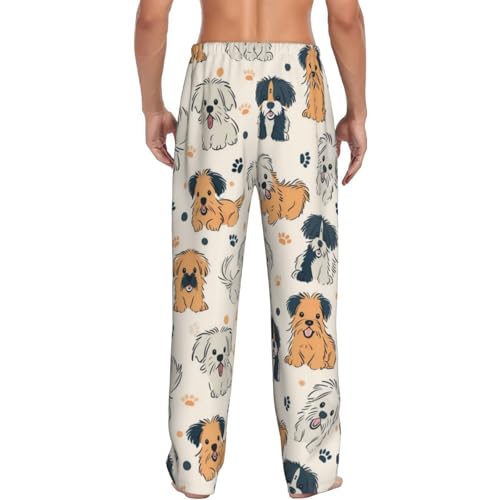Yorkie Floral Fashion Men'S Pajama Pants, Casual Pants, Super Soft Men Pajama Pants With Pockets And Drawstring3