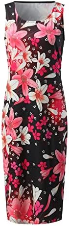 Cnebo Formal Wedding Guest Dresses for Women Women's Sleeveless Cocktail Dresses Elastic High Waist Wedding Guest Evening Hot Pink