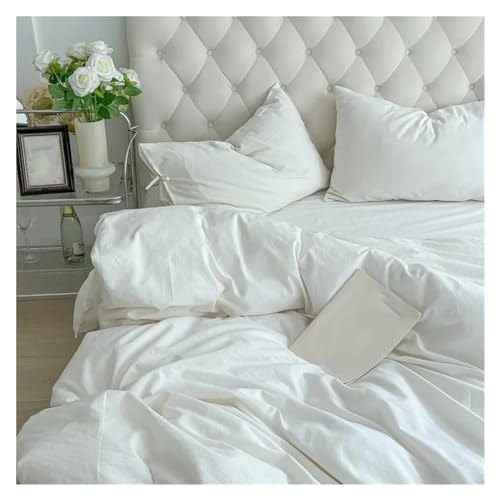 Housse de couette blanche double super doux avec drap grand lit - 6