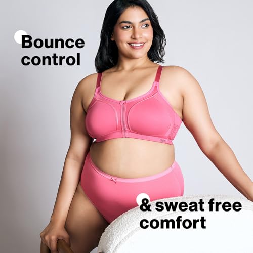 Image of NYKD NYB101 Cotton Non Padded Non Wired Full Coverage Everyday Bra M-Frame Bounce Control (Plus