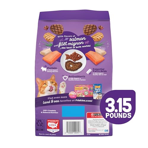 Purina Friskies Dry Cat Food, Surfin' & Turfin' Favorites - (Pack of 4) 3.15 lb. Bags - Image 7