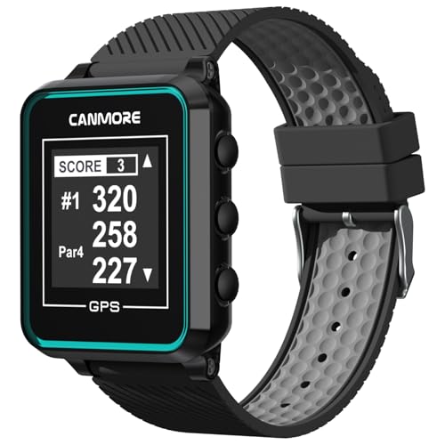 Canmore TW356 Montre GPS de Golf pour Homme et Femme, écran LCD à Contraste élevé, Accessoire de Golf léger et Essentiel pour Les golfeurs, Noir