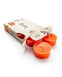 Grapefruit Tealight Candles Highly Scented - Made With Essential & Natural Oils - Pink Tea-Light Candles 6-Pack - Fruit Tea Lights Collection
