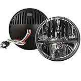 Octane Lighting 7 Inch Round Chrome Black Dual Low/Hi LED Octane Headlights Pair