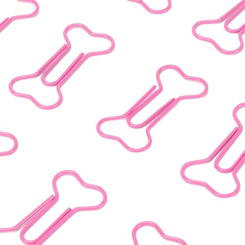100 Stück Büroklammern aus Knochen, Tragbare Galvanik Büroklammern aus Metall, Schöne Farbige Büroklammern für die Dateiklassifizierung