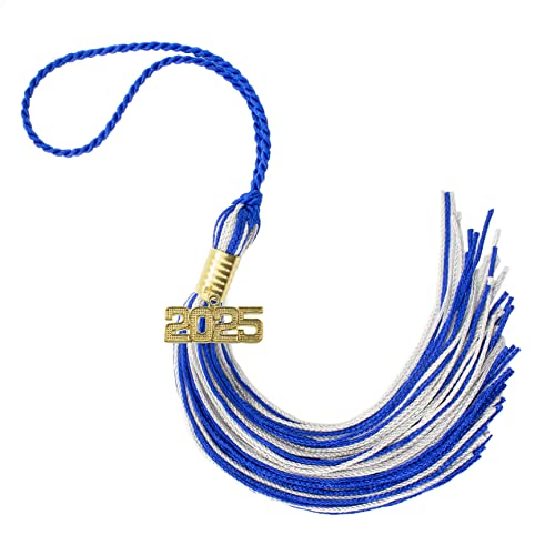 Tassel Depot 2025 Royal/Gray Graduation Tassel - Every School Color Available - Made in USA