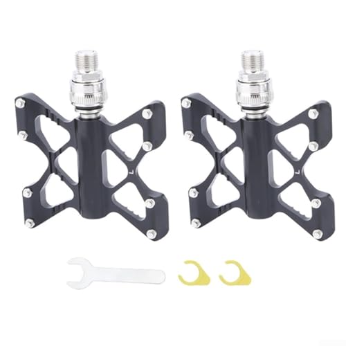 Elegante diseño ultraligero de pedales de bicicleta de aluminio, ideal para ciclismo casual a profesional (negro)