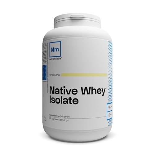 Isolat De Whey Native - 1kg Vanille - Lait Français - Jusqu'à 85% de protéines par dose - Whey Protein - Musculation - Prise de Masse Musculaire | Nutrimuscle