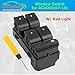 Acadia Upgrade Driver Side Master Power Window Control Switch with RED Light Compatible with 2007-2016 GMC Acadia, Durable Materials, 20945224, D1961F, D1930F