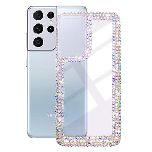 Bonitec For Samsung Galaxy S22 Ultra Case 3D Glitter Sparkle Bling Case For Women Luxury Shiny Crystal Rhinestone Diamond Bumper Clear Protective Case Cover For Samsung Galaxy S22 Ultra Clear #TOP2