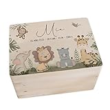 safari baby crib mobile HOCHWERTIGE QUALITÄT: Holzkiste für Kinder aus hochqualitativem Kiefern-Holz mit aufklappbarem Deckel und langlebigem Druck. Die Motive sind selbstgemalt.