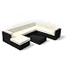 Produktbild Rattan Gartenmöbel Lounge Set in Schwarz - Gemütliche 8-Teilige Sitzgruppe für Balkon, Polyrattan Gartengarnitur inkl. Tisch und Hocker