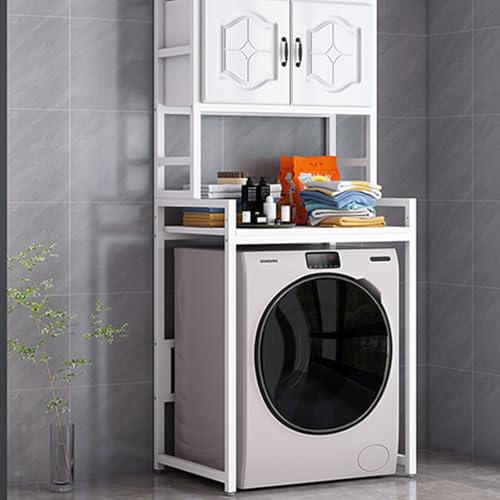 Support de rangement pour buanderie en métal noir robuste pour machine à laver - 3