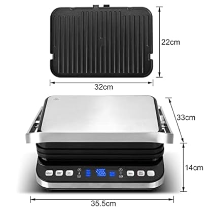 Ultratec 2in1 Kontaktgrill und Tischgrill in einem, 6 Automatikprogramme, separat beheizbare Grillplatten, farbige… – Bild 3