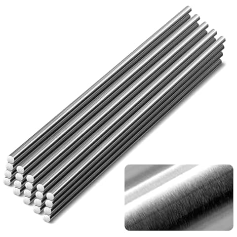 GMOTLSE 304 Stainless Steel Rod, 2/8" Diameter 12" Length Metal Solid Metal Rods for Metal Creative DIY, Aircraft/Ship/Automotive Model Making, Industrial Manufacturing, etc 20Pcs Cover