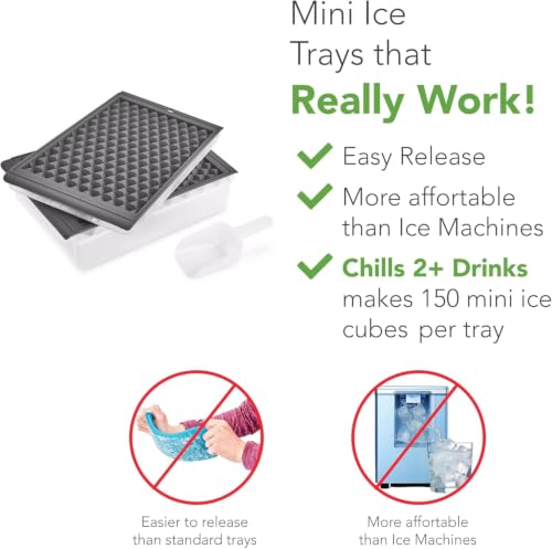 Image of Tovolo Mini Ice Cube Tray Set with Twist and Release Mini Nugget Ice Cube Trays, BPA Free Silicone Mini Ice Tray with Storage Bin and Mini Scoop, Stackable Dishwasher Safe Mini Ice Cube Trays