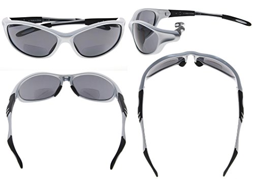 Image of Eyekepper Bifocal Sunglasses for Women Men, Rectangular Frame | Outdoor Sports Bifocal Reading Sunglass, with Readers Built in, Mens Tinted Sun Reader Bifocals, Ladies Cheater,Wrap Half Rim