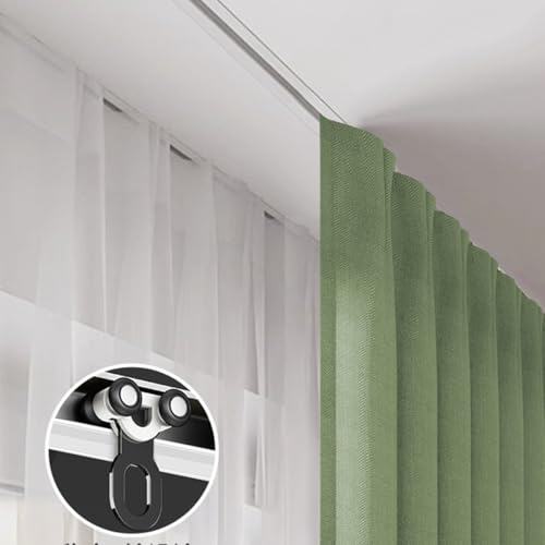 Riel de techo para cortinas negro de 260 cm resistente para ventanas y separar salones 3