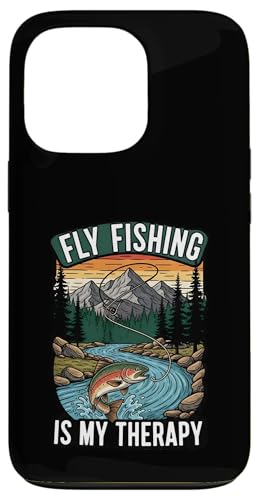Fly Fishing Is My Therapy Trout Fisherman Angler Nature �X�}�z�P�[�X iPhone 13 Pro �p