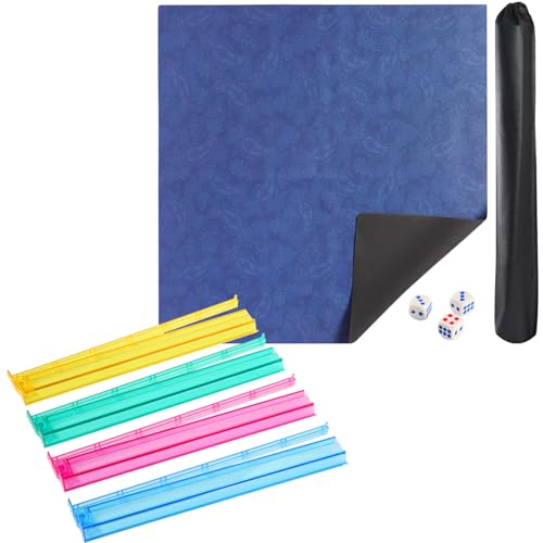Mahjong Combo Rack y Tapete Azul de Acrílico Set x4 miniatura 1