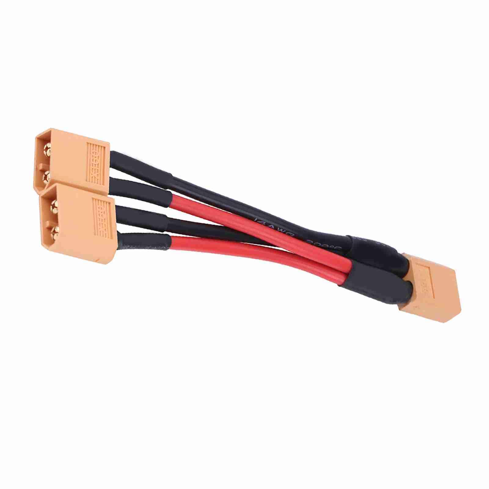OVAQUIXI Parallel Adapter 14AWG Cable, Connect 2 Batteries in Parallel, Suitable for RC Lipo, Double Output Capacity (1 Male and 2 Female) (1 Female and 2 Male)