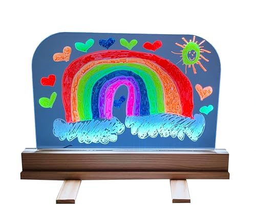 R CRE@   Pizarra LED Retroiluminada | Ideal para Dibujar, Escribir y Aprender | Pantalla Brillante con Luz Ajustable | Perfecta para Niños y Adultos | Herramienta Creativa y Educativa Montessori