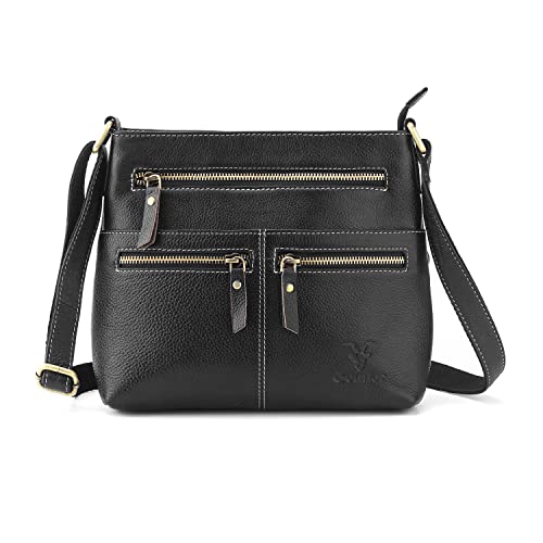 Image of Goatter Genuine Soft Leather Multi Pocket Sling Cross-BodyBag for Girls And Women,Medium