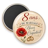 So Sweet Cadeau 8 Ans de Mariage – Noces de Coquelicot – Magnet...
