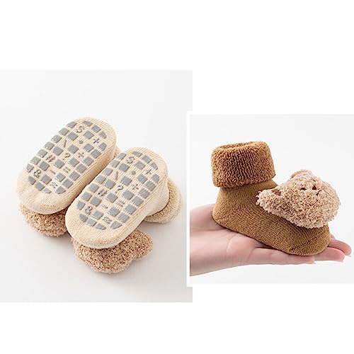 Baby Girls Boys Non Slip Socks, Infant Toddlers Kids Non Slip Warm Thick Cotton Ankle Crew Socks, Soft Winter Newborn Slippers4