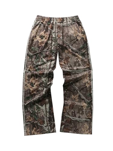 SOFIA'S CHOICE Men's Camo Sweatpants Y2k Striped Parachute Pants with Pocket Straight Leg Joggers2