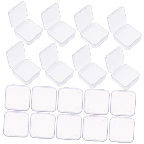 SMASOLO 30 piezas Cajas Organizadoras Transparentes Pequeñas con Tapa Abatible para Joyas Accesorios y Almacenamiento Compacto Plástico Duradero Reutilizable