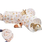 YUEPET Bunny Tunnels 3 Way Play Tubes Collapsible Rabbits Toys Small Animal Hideout for Rabbits Bunny Guinea Pigs Chinchilla Sugar Glider