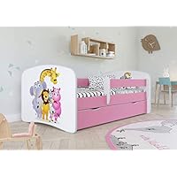 Letto Bambini WFL GROUP Con Materasso | 70x140cm, Bianco - Con Cassetto E Barriera Di Sicurezza - Foto 6