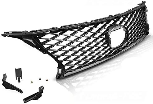 Front Grill Compatible with Lexus Rx350 2012 2013 2014 2015 Rx350 RS-186 Front Central Sport Grill Grille Sport F Glossy Dark Gray Sport Style