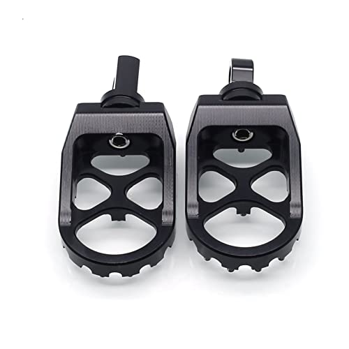 Mzs Motorcycle Foot Pegs, 360 Degree Adjustable Mx Footpegs Footrest Rest Pedal Wide Cnc Black Compatible With Dyna 93-17 | Fatboy 90-17 | Iron 883 09-17 | Sportster 00-17 | Street Bob 07-17 #TOP4
