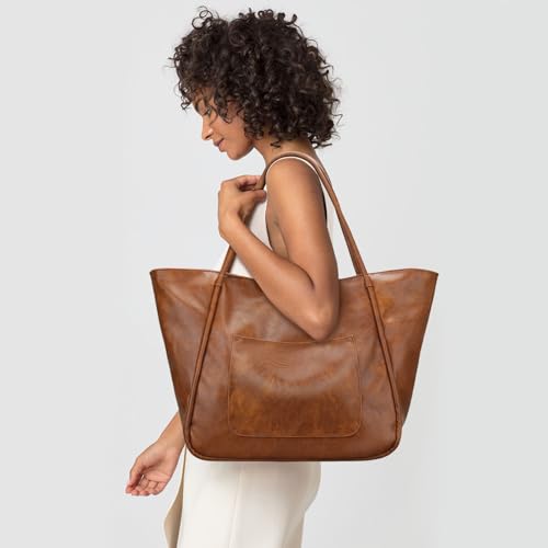 KKXIU Distressed Leather Tote Bag