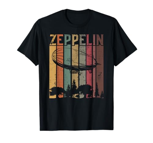 Vintage Retro Zeppelin   Dirigible dirigible Envejecido Camiseta