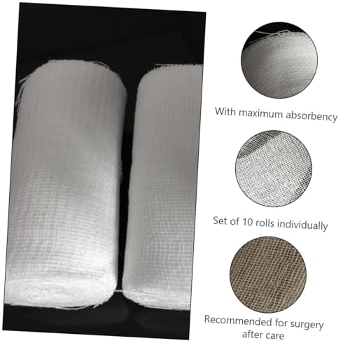 STAHAD 10Pcs Gauze Rolls First Aid Bandage Wraps 8X600Cm Conforming Disposable Compression Dressing for Emergency Wound Care and Training Use miniatura 3
