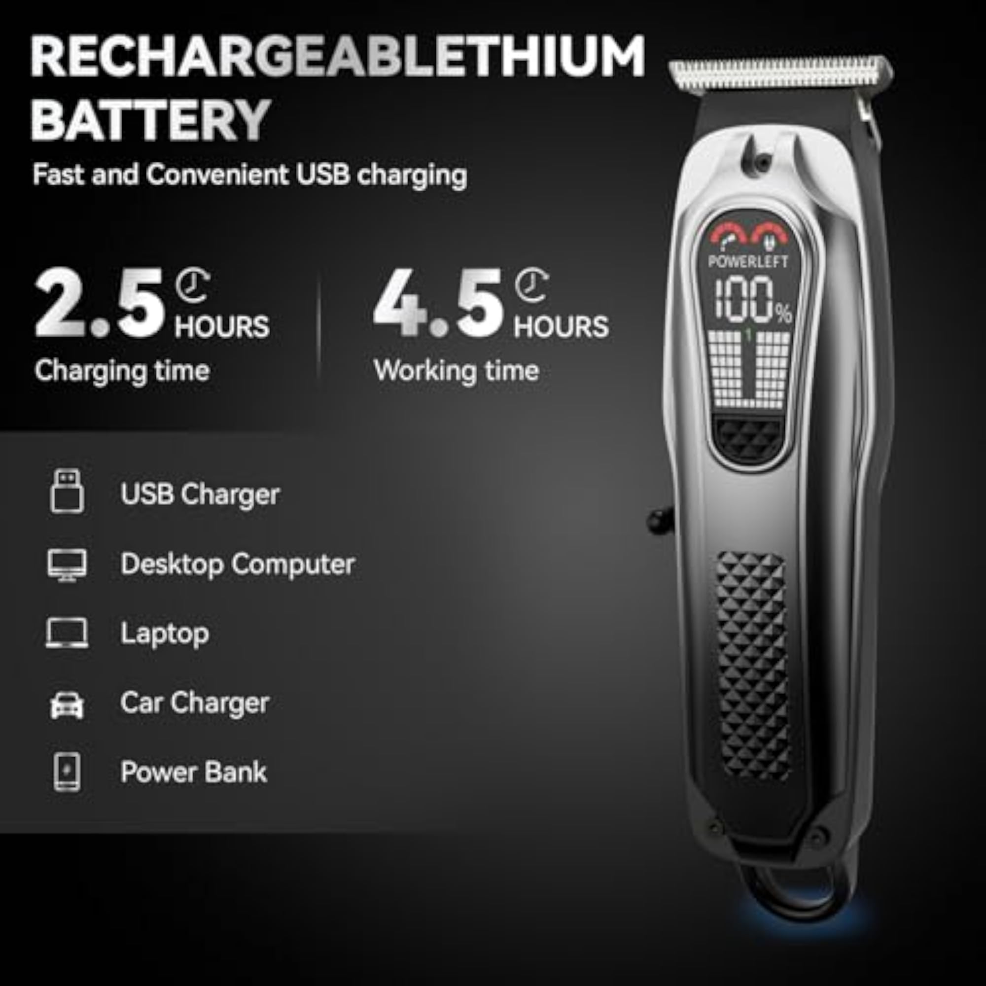 Professional Hair & Beard Trimmer, Zero Gapped
