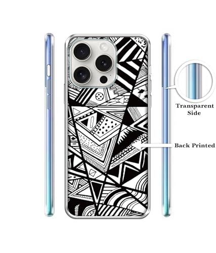 Image of Amazon Brand - Solimo Random Pattern Printed Silicon Soft TPU Back Case Cover Compatible for Apple iPhone 15 Pro