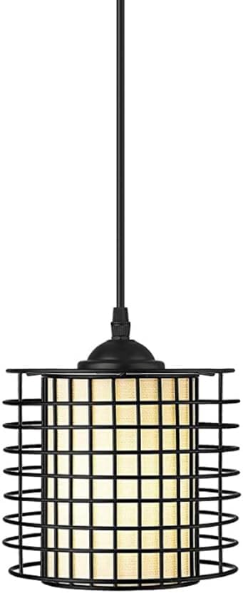 Suspension cage en fer noir au style industriel et rétro rustique