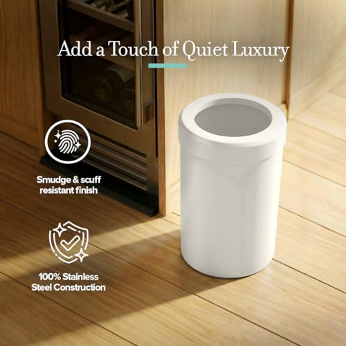 Gatco 1931, Modern Round Waste Basket, Matte Pearl by Gatco - Image 6