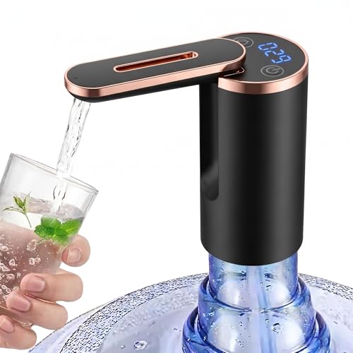 Image of Automatic Water Dispenser Pump for 20 Litre Bottle | Portable USB Rechargeable Water Dispenser Pump, for Outdoor,Office & Home| Led Matrix Display |Color-Jet Black