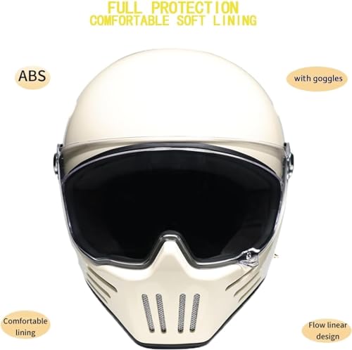 Casques de moto rétro avec visière transparente antibuée M