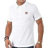 Optez pour le polo homme Diesel ! - Manches courtes - Col polo 2 boutons - Coloris : Blanc - Patch - Composition : 95% coton , 5% élasthanne