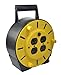Woods Light Duty Extension Cord Reel - 16/3 Conductor Electrical Cord with 4 Grounded Outlets - 12A Circuit Breaker - Ideal for Light to Medium Duty Tools - Yellow & Black - 25 Feet (Pack of 4)