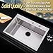 Friho 33x22 Drop in Kitchen Sink, Top Mount Commercial Handmade 18 Gauge Single Bowl Stainless Steel Sink with Dish Grid and Basket Strainer