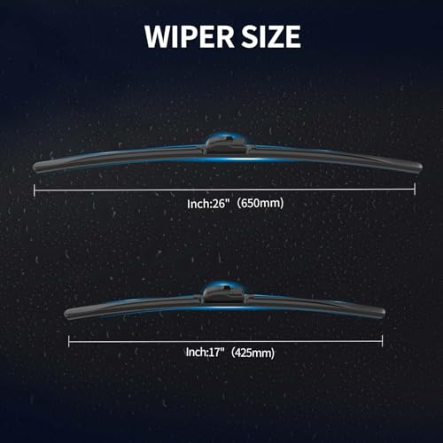 Image of Front Windshield Wiper Blades for Nissan Altima 2019-2025 for Car Window | Quiet and Streak-Free Wipers Assembly All-Season OEM Automotive Replacement Accessories